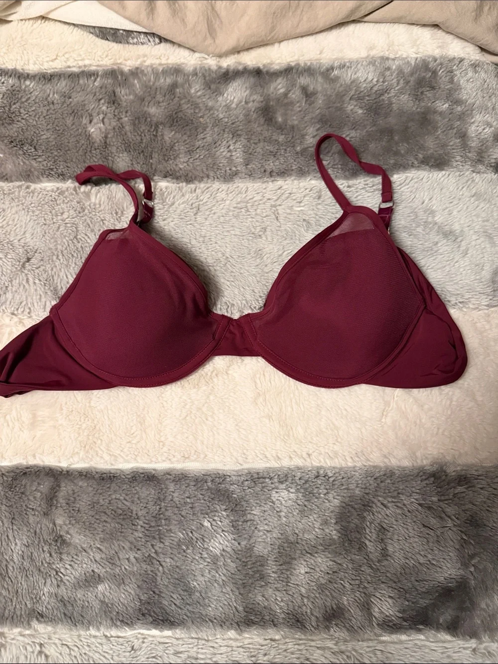 Smooth Burgundy T-Shirt Bra with Underwire Support